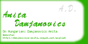 anita damjanovics business card